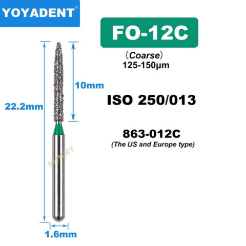 Dental Diamond Burs FO Coarse for High Speed 1.6mm 10pcs/Pack