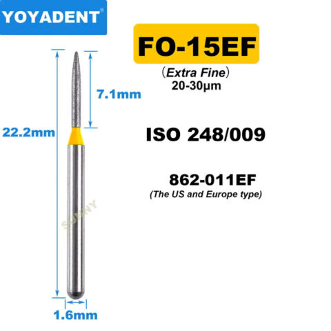 Dental Diamond Burs FO Fine/Extra Fine for High Speed 1.6mm 10pcs/Pack