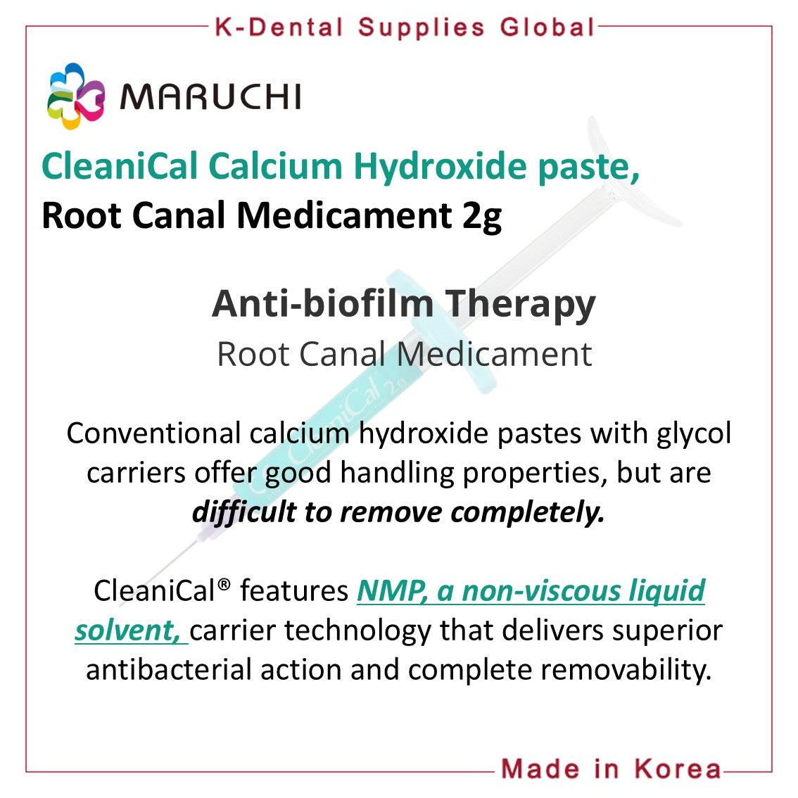 CleaniCal Calcium Hydroxide paste, Root Canal Medicament 2g