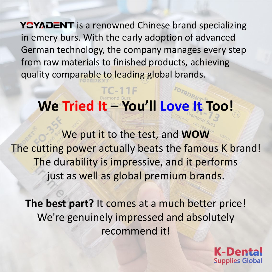 Dental Diamond Chamfur Burs CF type for High Speed 10pcs/Pack