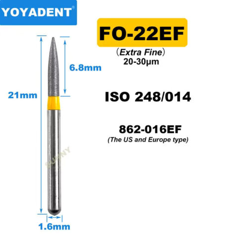 Dental Diamond Burs FO Fine/Extra Fine for High Speed 1.6mm 10pcs/Pack