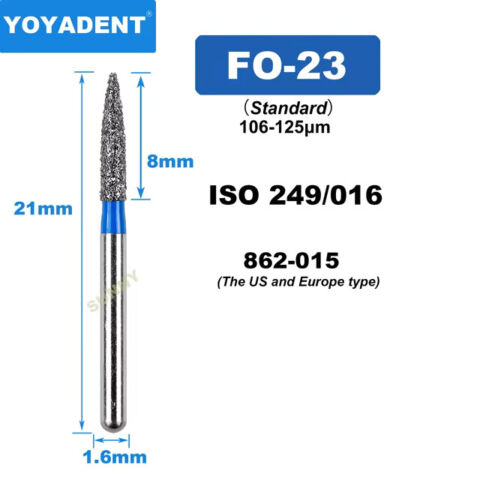 Dental Diamond Burs FO Standard for High Speed 1.6mm 10pcs/Pack