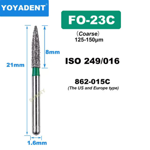 Dental Diamond Burs FO Coarse for High Speed 1.6mm 10pcs/Pack