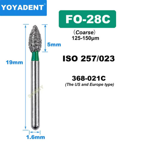 Dental Diamond Burs FO Coarse for High Speed 1.6mm 10pcs/Pack