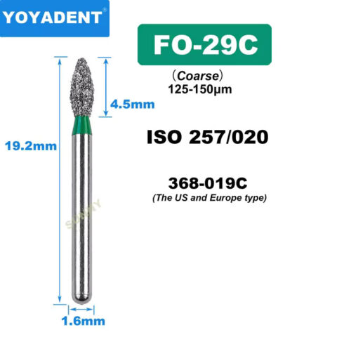 Dental Diamond Burs FO Coarse for High Speed 1.6mm 10pcs/Pack