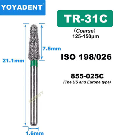 Dental Diamond Burs TR Coarse for High Speed 10Pcs/Pack