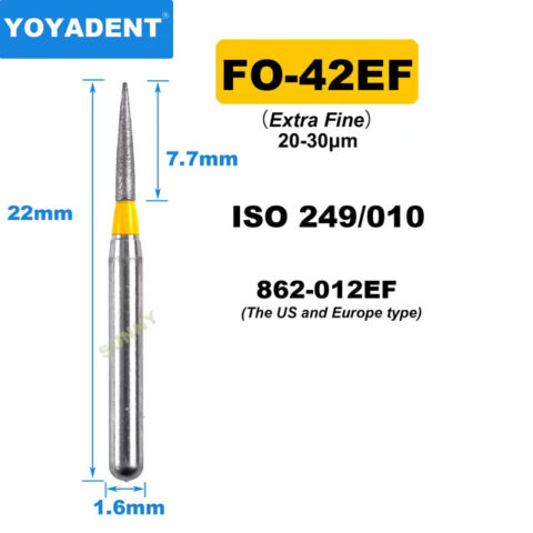 Dental Diamond Burs FO Fine/Extra Fine for High Speed 1.6mm 10pcs/Pack