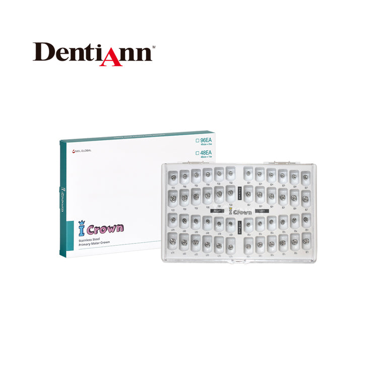 Dental Kids Crown Stainless Steel Primary Molar Crown Made in Korea 48size (5pcs)