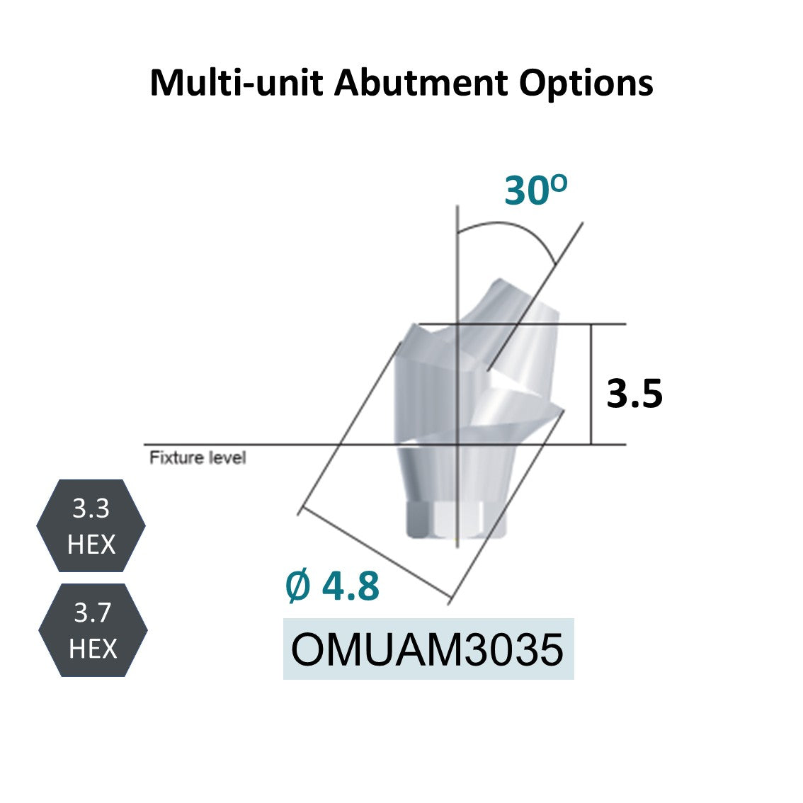 [Bone Level Tapered] Multi-Unit Abutment (Diameter Ø4.8)
