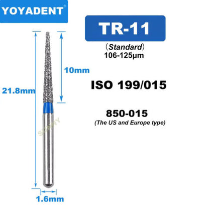 Dental Diamond Burs TR Standard for High Speed 10Pcs/Pack