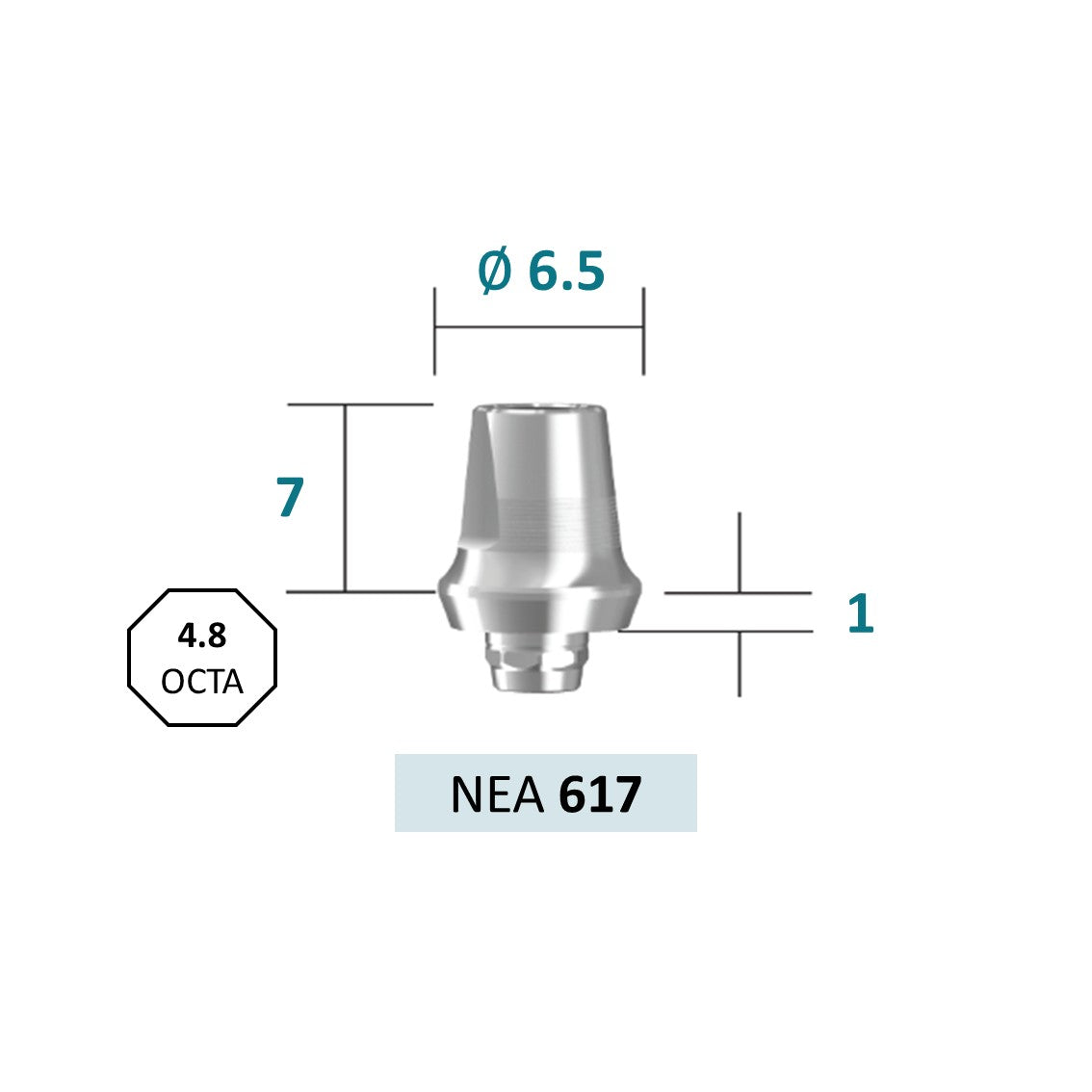 [Tissue Level Precision] EpDuo Abutment_Neck Diameter 4.8 Octa