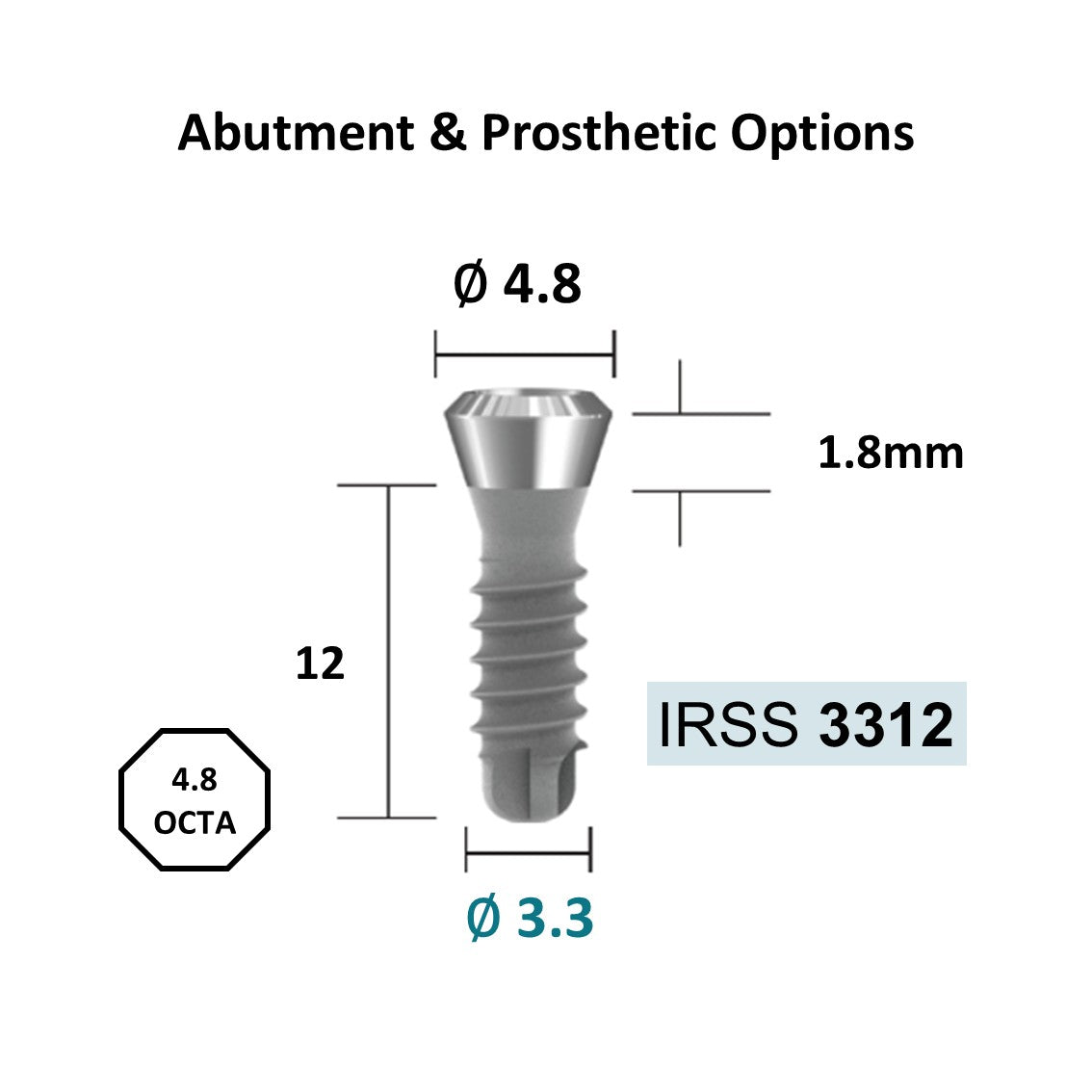 [Tissue Level Precision] Fixture Neck Diameter 4.8 Octa Compatible with Straumann, ITI Types