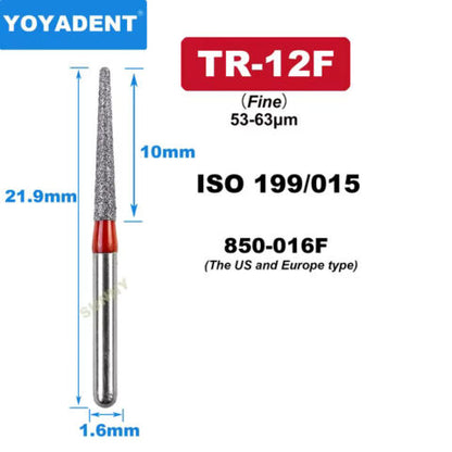 Dental Diamond Burs TR Fine/Extra Fine for High-Speed 10Pcs/Pack