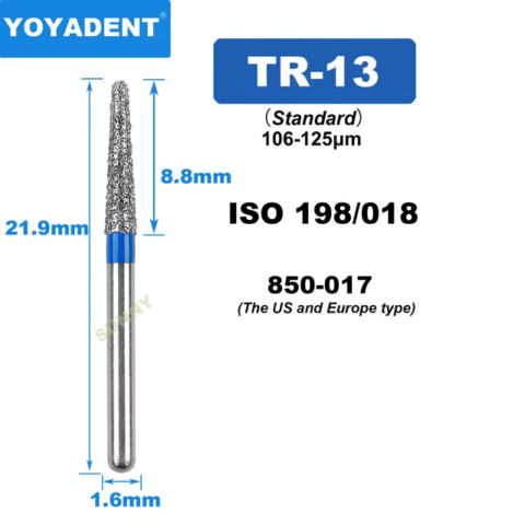 Dental Diamond Burs TR Standard for High Speed 10Pcs/Pack