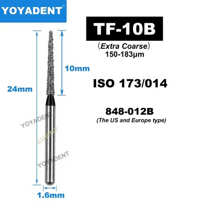 Dental Diamond Burs TF Extra Coarse for High-Speed 10Pcs/Pack