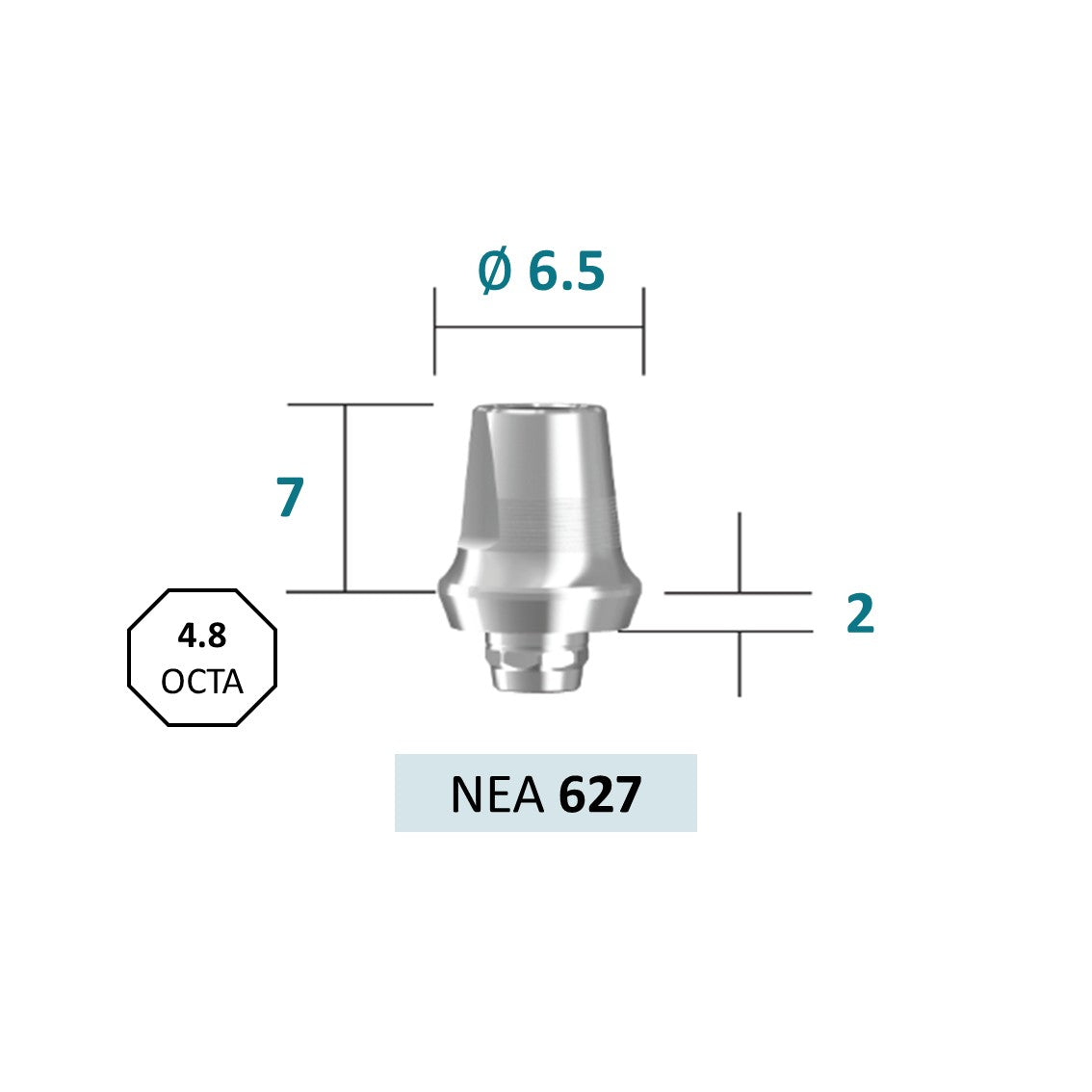 [Tissue Level Precision] EpDuo Abutment_Neck Diameter 4.8 Octa