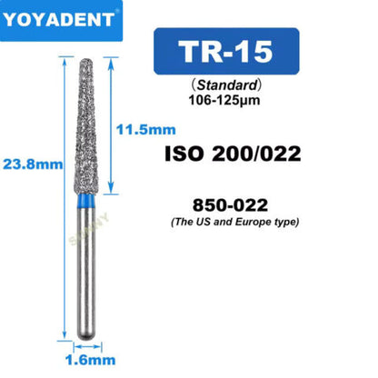 Dental Diamond Burs TR Standard for High Speed 10Pcs/Pack