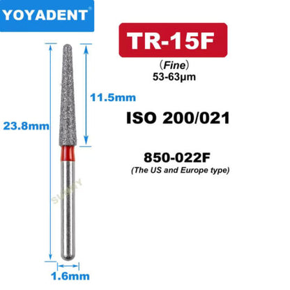 Dental Diamond Burs TR Fine/Extra Fine for High-Speed 10Pcs/Pack