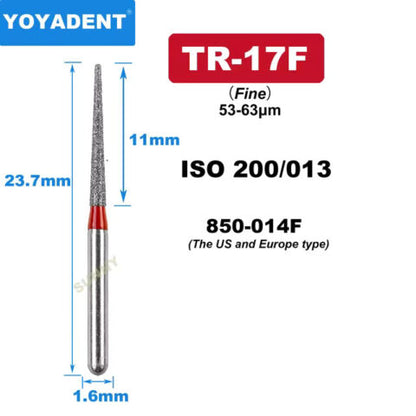 Dental Diamond Burs TR Fine/Extra Fine for High-Speed 10Pcs/Pack