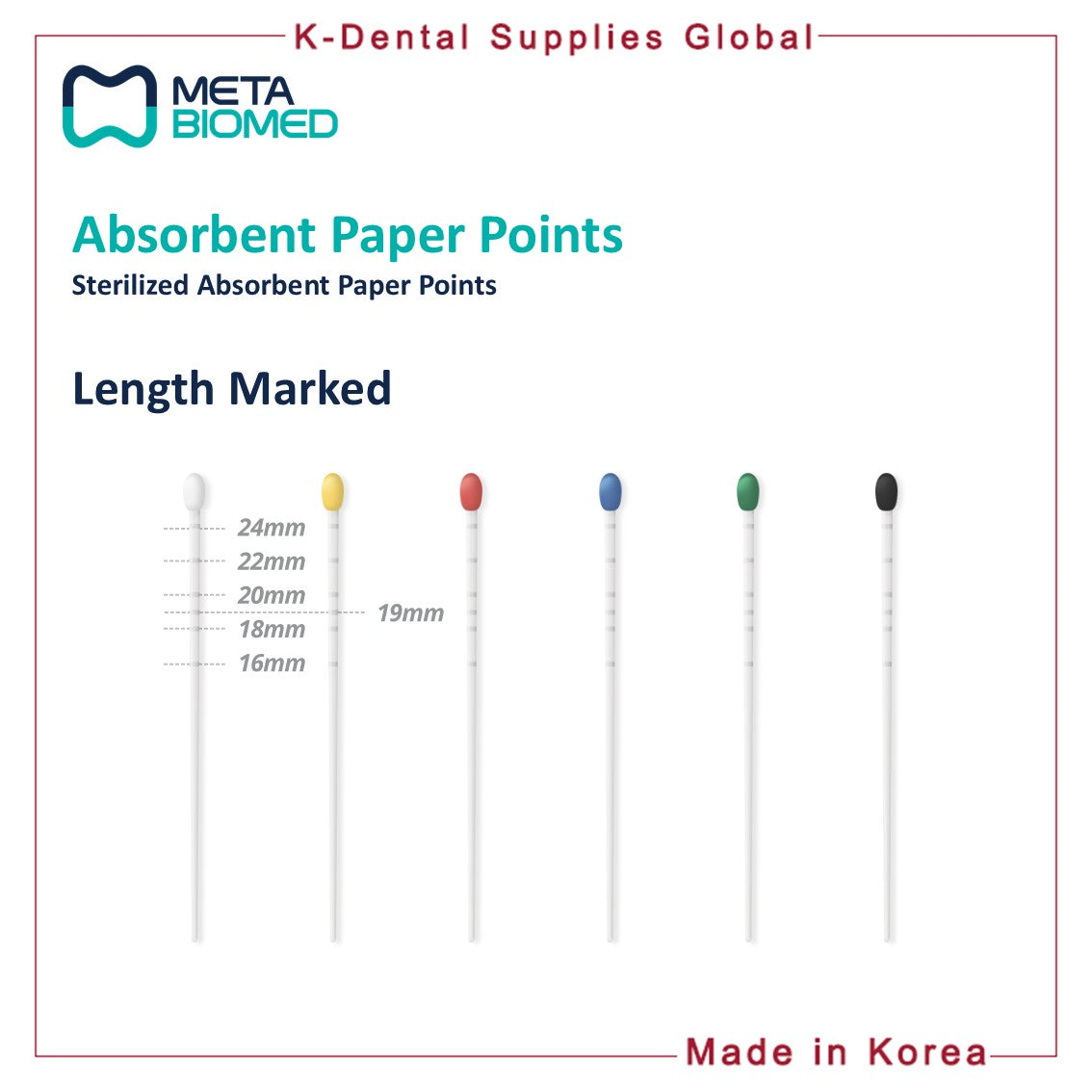 Absorbent Paper Points Length Marked All Sizes