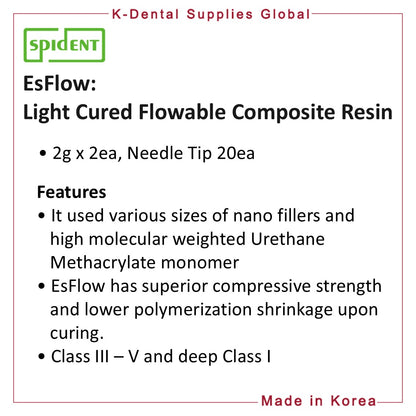 EsFlow Light Cured Flowable Composite Resin(Shade A1, A2, A3, A3.5)