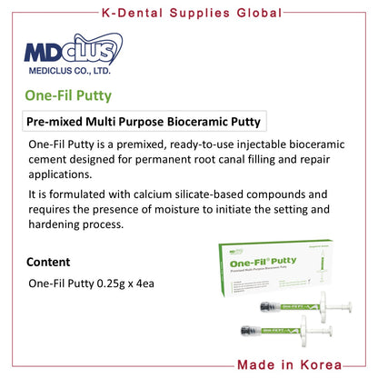 One-Fil Putty Pre-mixed Multi Purpose Bioceramic Putty 0.25g x 4 syringes