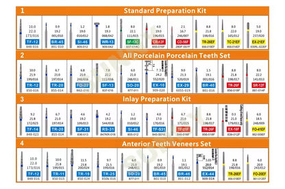 Dental Diamond Strawberries Burs Kit Polishing Tools for High Speed 10pcs/Box