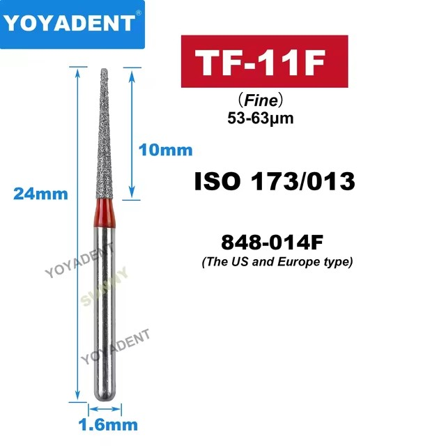 Dental Diamond Burs TF Fine/Extra Fine/Coarse type for High Speed 10pcs/Pack