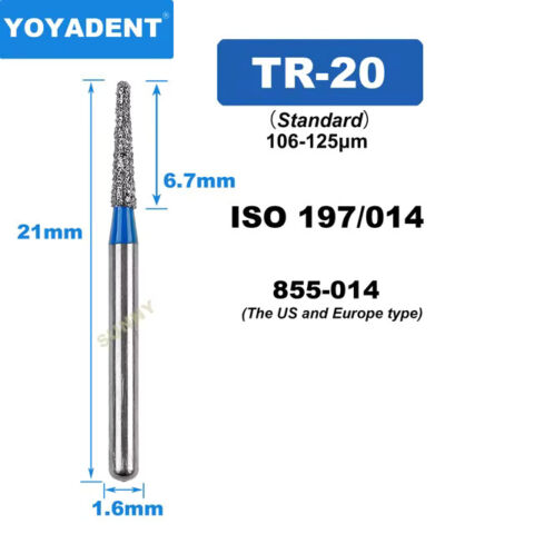 Dental Diamond Burs TR Standard for High Speed 10Pcs/Pack