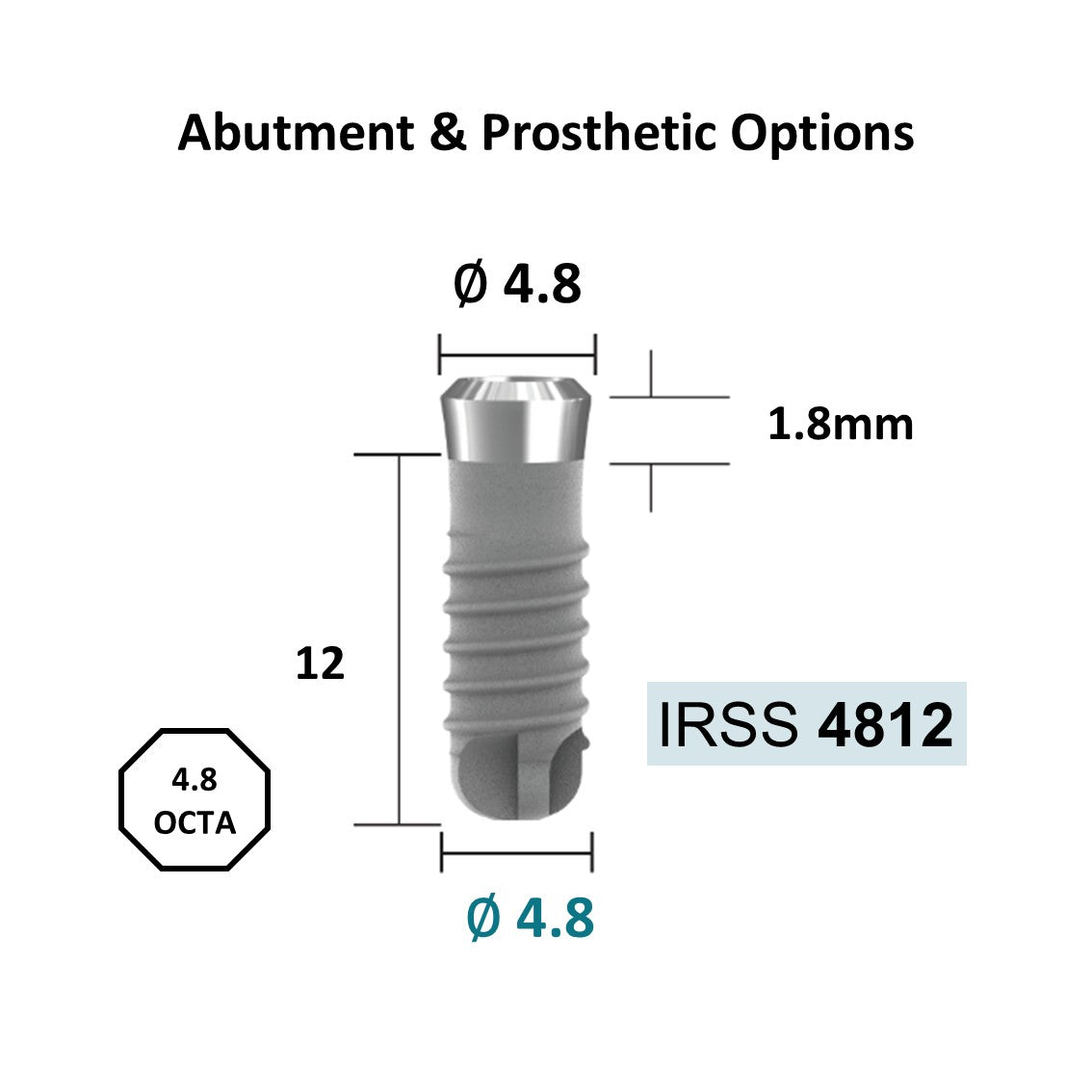 [Tissue Level Precision] Fixture Neck Diameter 4.8 Octa Compatible with Straumann, ITI Types