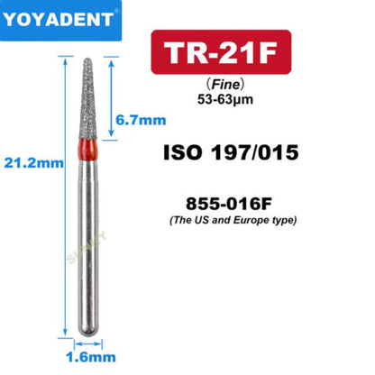 Dental Diamond Burs TR Fine/Extra Fine for High-Speed 10Pcs/Pack