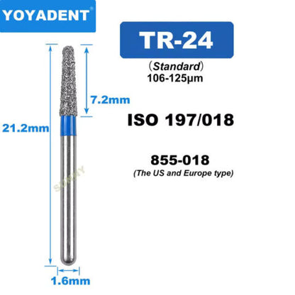 Dental Diamond Burs TR Standard for High Speed 10Pcs/Pack