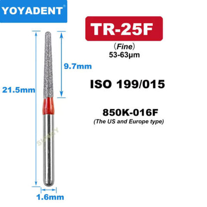 Dental Diamond Burs TR Fine/Extra Fine for High-Speed 10Pcs/Pack