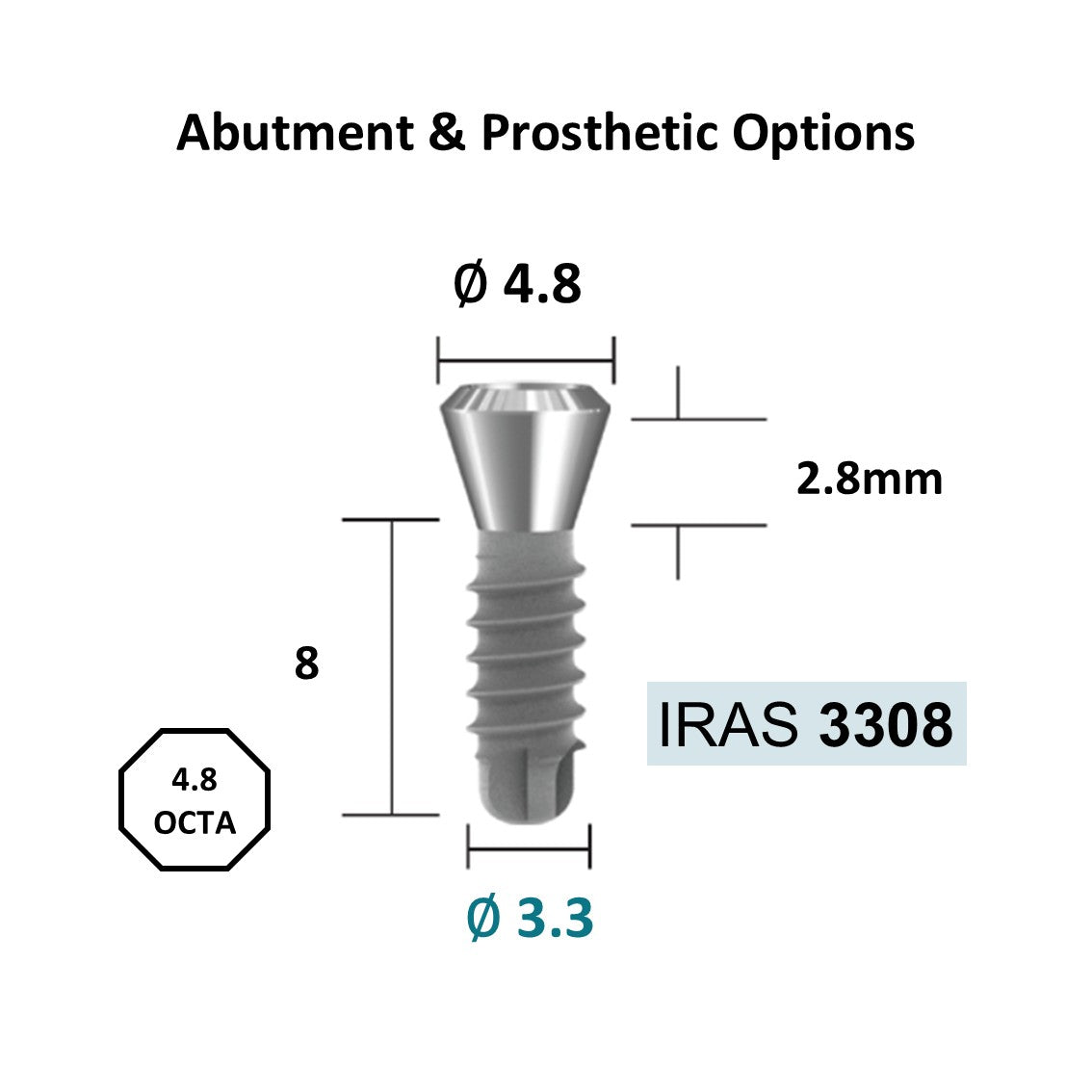 [Tissue Level Precision] Fixture Neck Diameter 4.8 Octa Compatible with Straumann, ITI Types