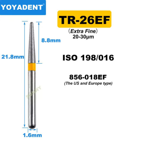 Dental Diamond Burs TR Fine/Extra Fine for High-Speed 10Pcs/Pack