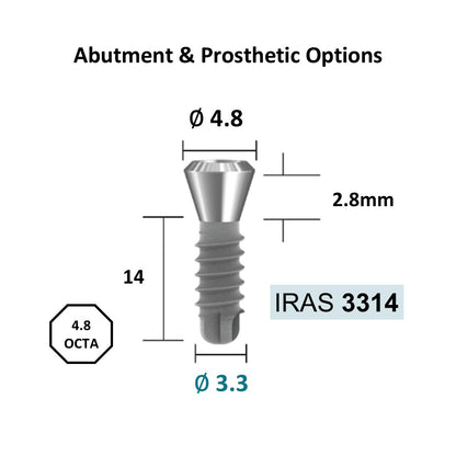 [Tissue Level Precision] Fixture Neck Diameter 4.8 Octa Compatible with Straumann, ITI Types