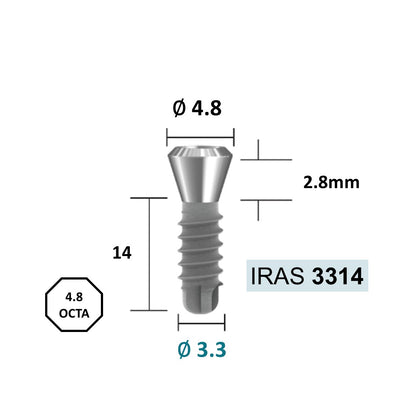 [Tissue Level Precision] Fixture Neck Diameter 4.8 Octa Compatible with Straumann, ITI Types