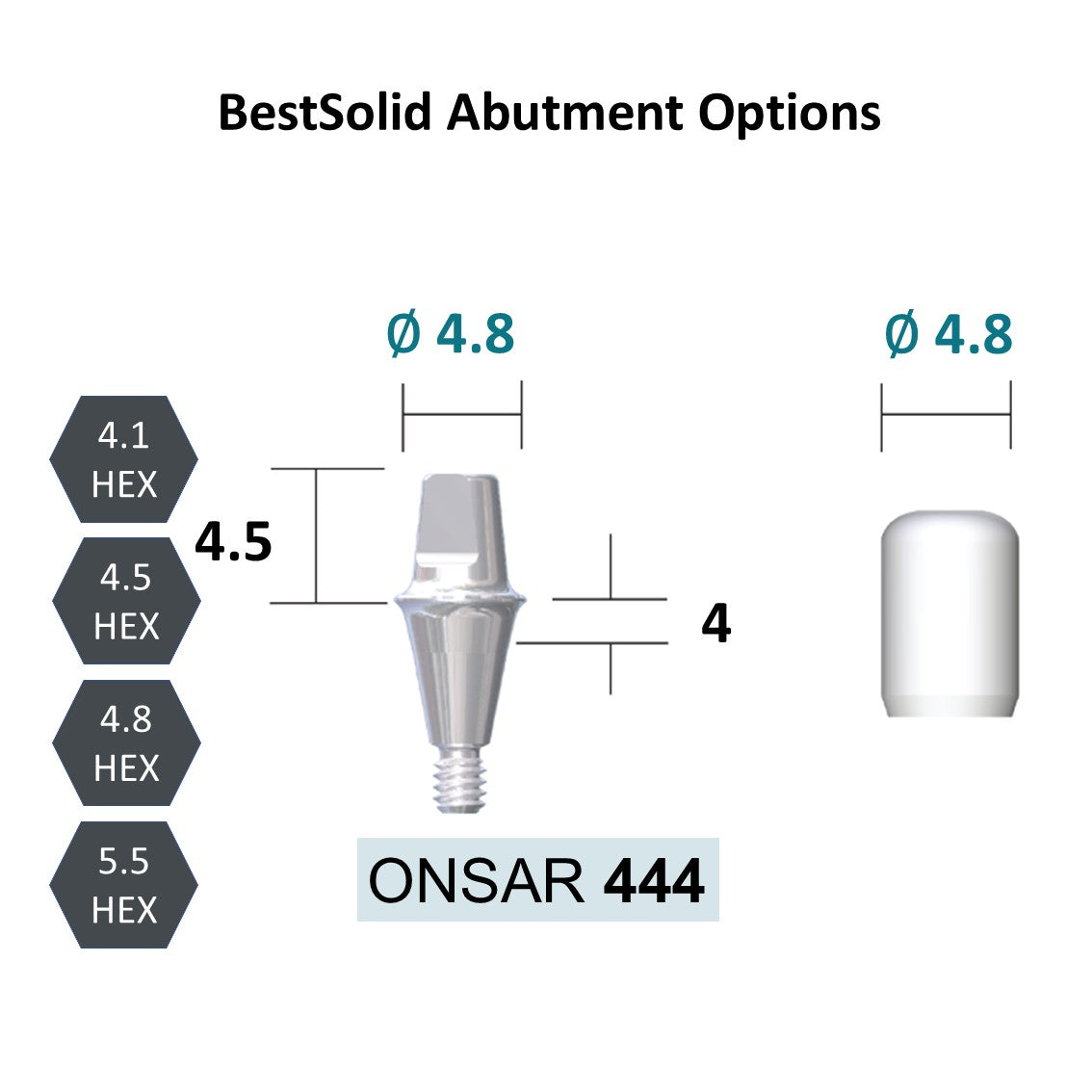 [Bone Level Tapered] BestSolid Abutment Diameter 3.5/4.0/4.8/5.5/6.5