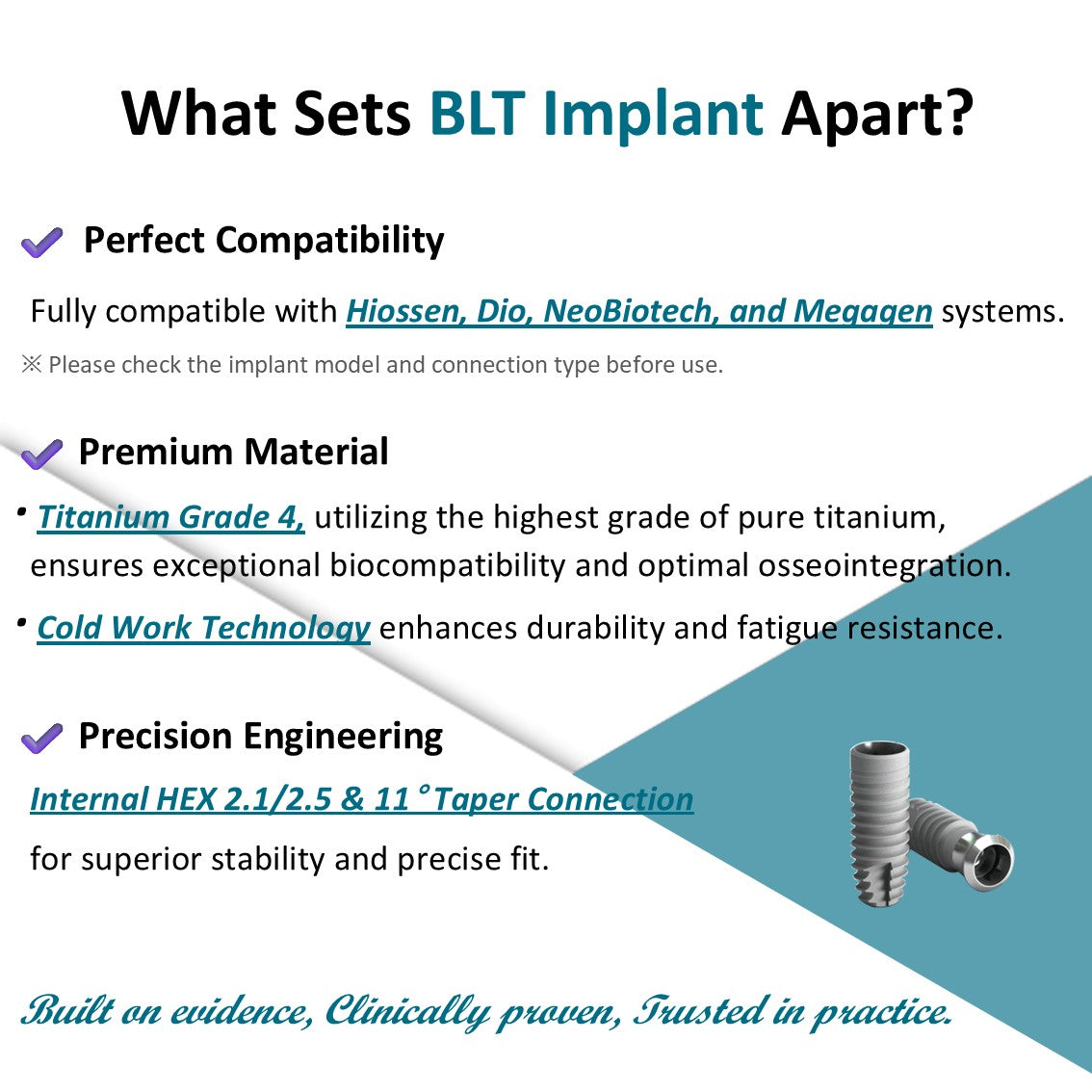 [Bone Level Tapered] Temporary Abutment Mini/Regular Size
