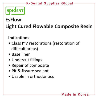 EsFlow Light Cured Flowable Composite Resin(Shade A1, A2, A3, A3.5)