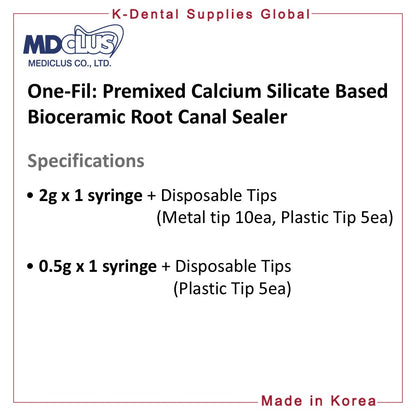 One-Fil Premixed Bioceramic Root Canal Sealer 2 types