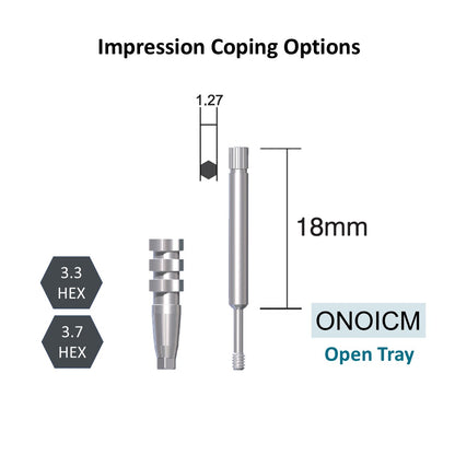 [Bone Level Tapered] Impression Coping Open/Closed Tray, Mini/Regular Size