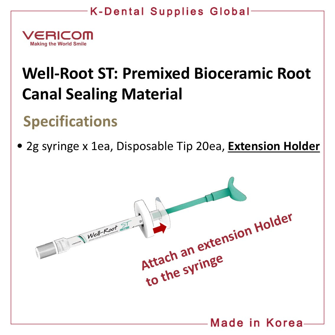 Well-Root ST Premixed Bioceramic Root Canal Sealing Material 2g