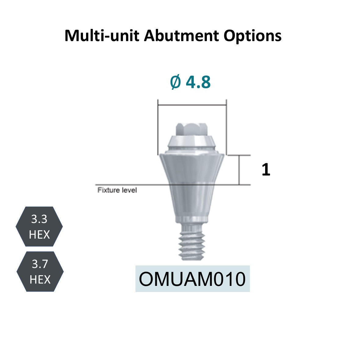 [Bone Level Tapered] Multi-Unit Abutment (Diameter Ø4.8)