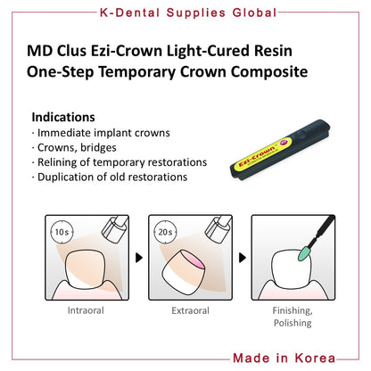 Ezi-Crown Light cured, temporary crown and bridge resin 15g x 2ea