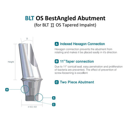 [Bone Level Tapered] BestAngled Abutment Mini/Regular Size, 15º/25º Angle