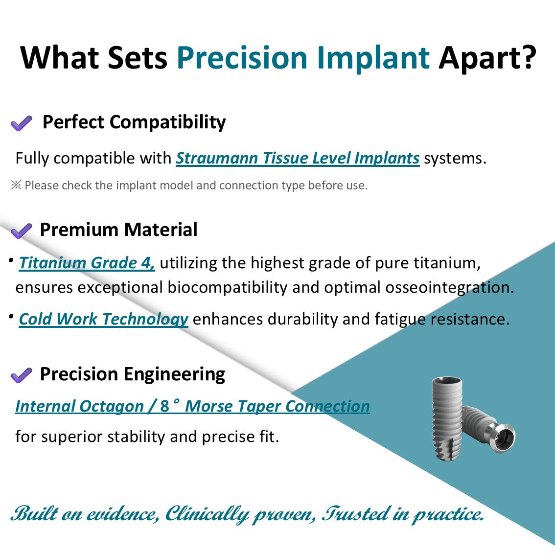 [Tissue Level Precision] Fixture Neck Diameter 6.5 Octa Compatible with Straumann, ITI Types