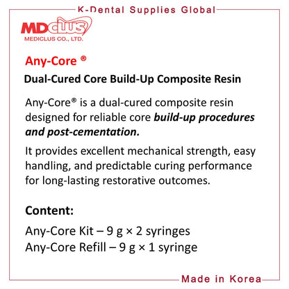 Any-Core Dual-cured core build-up composite resin 9g x 1 syringe