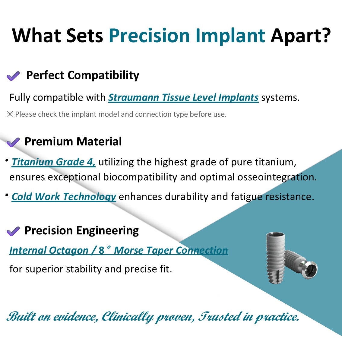[Tissue Level Precision] Fixture Neck Diameter 4.8 Octa Compatible with Straumann, ITI Types