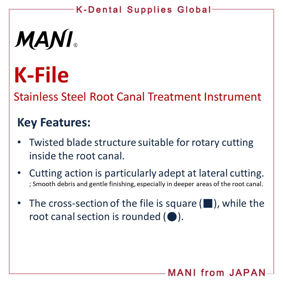 Dental Root Canal Endo K-files Stainless Steel 21mm All sizes